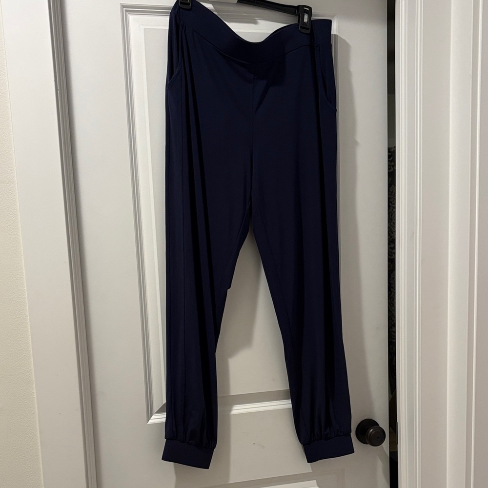 Lisa Rinna Collection Navy Blue Casual Pull-On Pants - Picture 2 of 6